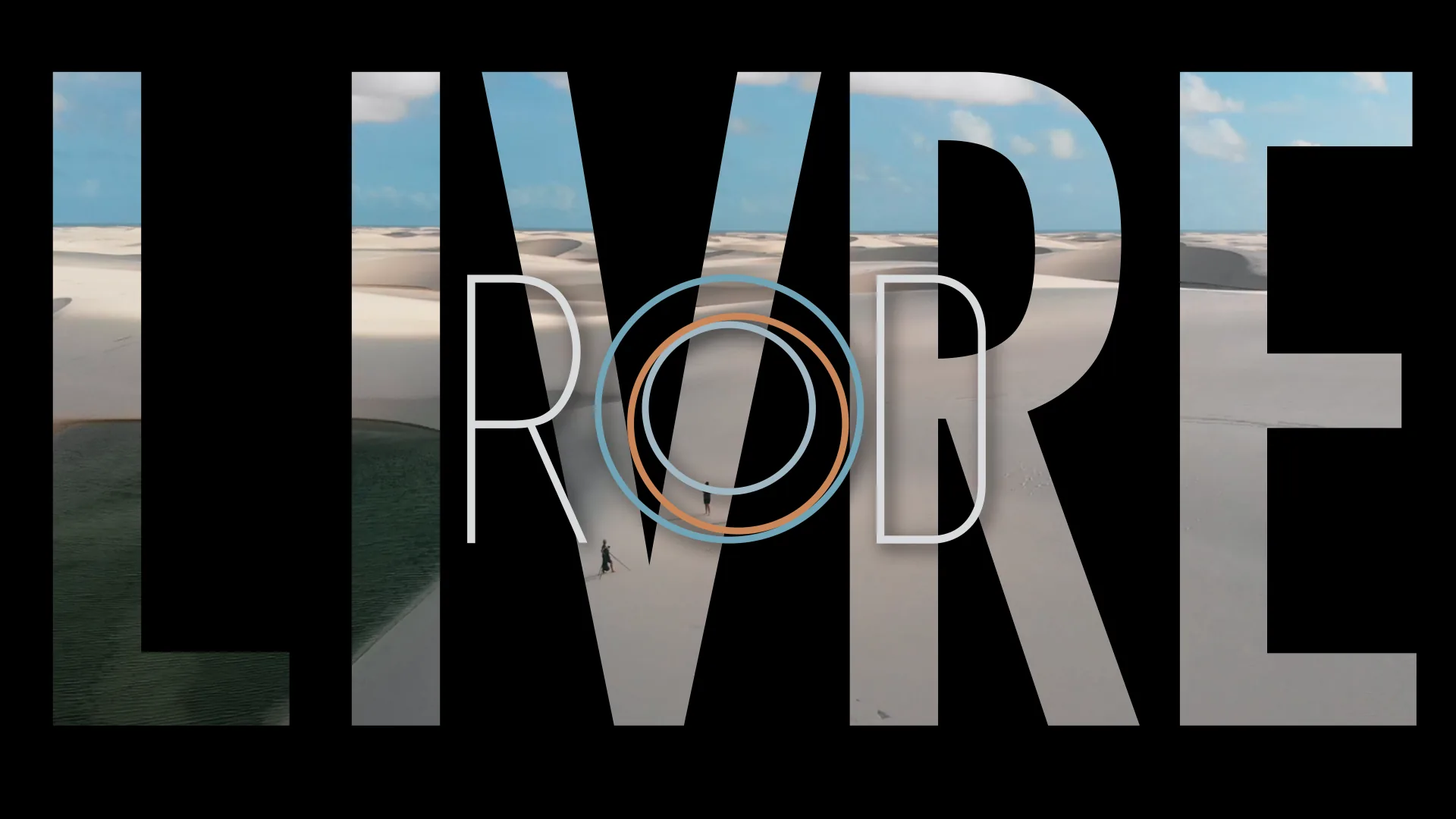 Logotipo da série Rod Livre: a palavra LIVRE em letras grandes, com ROD em traço fino, sobre uma foto de dunas.